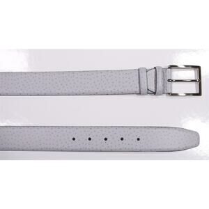 Marchesi di Como Light Gray Floral Leather Belt Men's 100 - 115 - 38